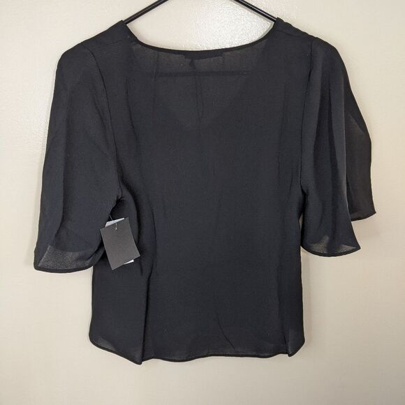 COOPER ST WILD AT HEART Black V-Neck Relaxed Fit Top USA Size 4 - Picture 4 of 12